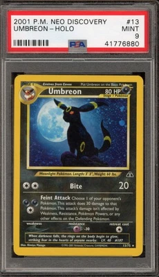 Pokemon Umbreon Neo Discovery Unlimited Holo Rare #13 PSA 9 Mint - Image 1 of 2