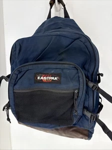 Vintage Y2K Eastpak Schulrucksack blau Lederboden - Bild 1 von 3
