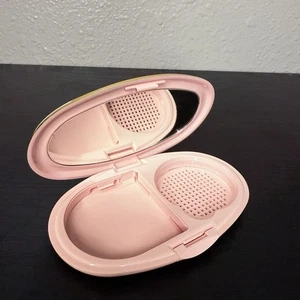 VINTAGE MARY KAY ROSA OVAL MAKE-UP KOSMETIK KOMPAKT MIT SPIEGEL IM DECKEL - Bild 1 von 6