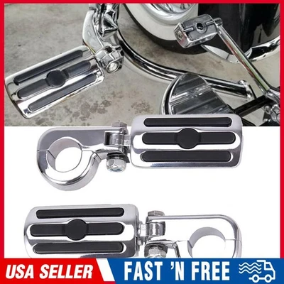 Pedales estriberas de carretera de 1,25" para Harley Touring Road King Street Glide Honda Foto 1 de 4