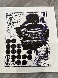 Abstrakter Monoprint Original Kunstwerk - Tiefviolette Tusche auf Papier Modern - Bild 1 von 6