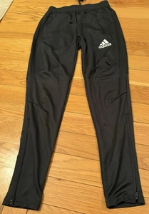 Adidas Soccer Pants men's Small Black White Tapered Track Sweatpants Training S - Picture 1 of 6