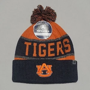  Cappello berretto Auburn Tigers Top Of The World con polsini pom invernale in maglia NUOVO! - Foto 1 di 2