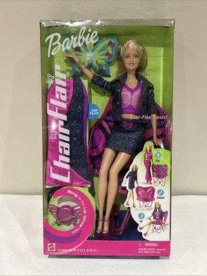 老式 2002 年芭比娃娃椅子 Flair 娃娃,腰围永盈柔韧,盒装美泰 #56438。 — 第 1/4 张图片