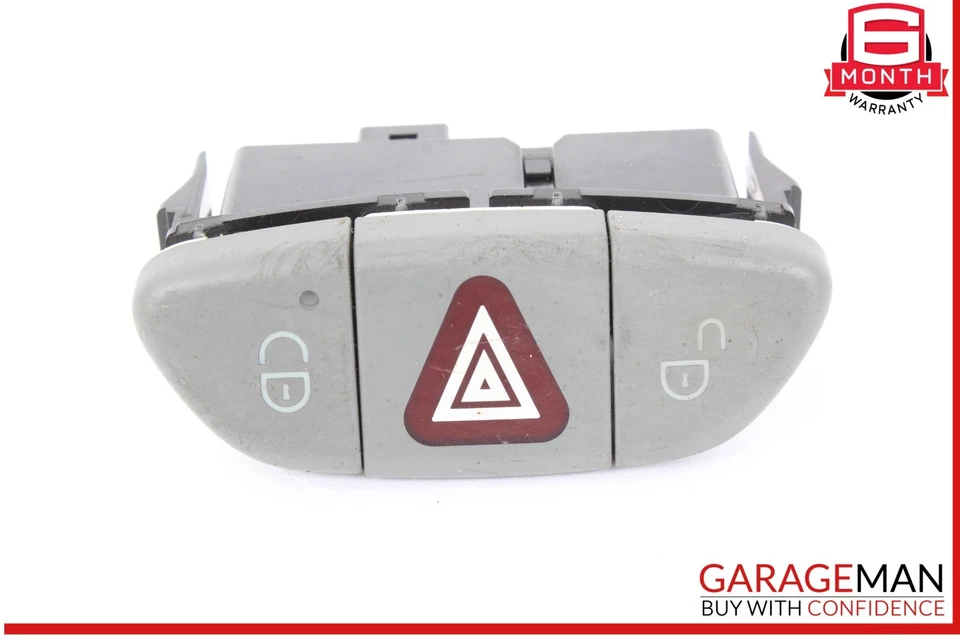 03-12 Mercedes R230 SL500 SL600 Hazard Door Lock Unlock Button Gray OEM - Image 1 of 4