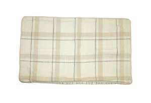 FUNDA ALMOHADA REVERSIBLE ALGODÓN UMBRAL 20 X 12" CREMALLERA CREMA BEIGE GRIS USADA EN EXCELENTE ESTADO - Imagen 1 de 6