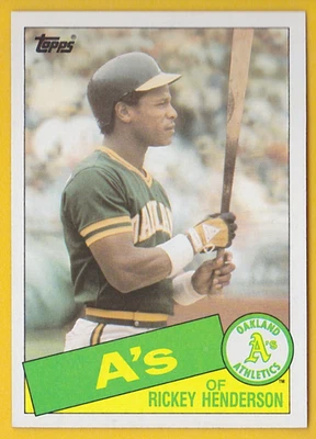 1985 年 Topps #115 Rickey Henderson 奥克兰田径 — 第 1/2 张图片