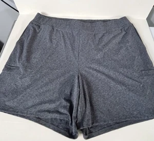 Pantalones Cortos Jersey Jill Fit Cepillado Gris Talla 2X Pull On Lounge Tejido Bolsillos Nuevos sin Etiquetas - Imagen 1 de 7