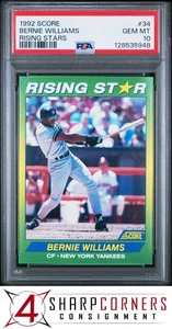 1992 SCORE RISING STARS #34 BERNIE WILLIAMS POP 3 PSA 10 - Picture 1 of 3