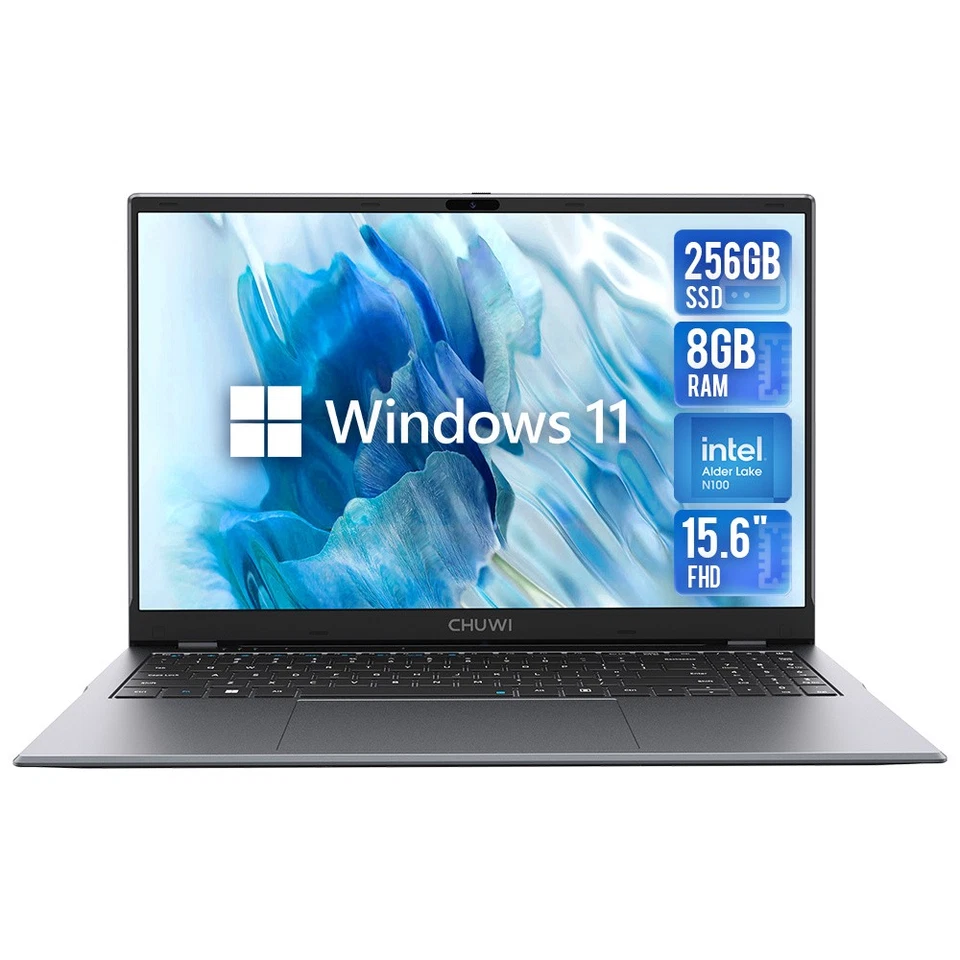CHUWI 15.6'' GemiBook Plus Laptop Intel N100 8GB DDR5 256GB SSD Windwos 11 PC - Image 1 of 4