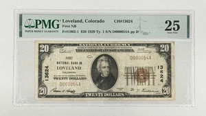 1929 $20 National Currency PMG VF25 LOVELAND COLORADO Banknote US Note Fr 1802-1 - Picture 1 of 2