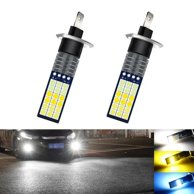 LED Fog Lights H1 Bulb for Cars Three Color Modes High Brightness Fog Lamp - Image 1 of 4