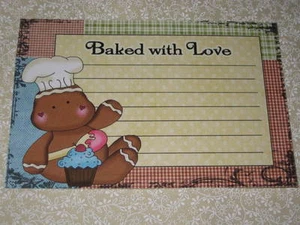 PRIMITIVE SET 12 GINGERBREAD RECIPE CARDS #2 (PLP1-18) - Picture 1 of 1