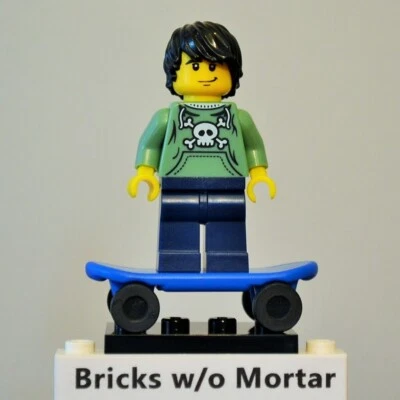 Nueva Minifigura LEGO Skater Original con Monopatín Serie 1 8683 Foto 1 de 3