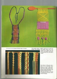 Macrame Patterns Necklaces Bracelet Choker Handbag Place Mat Vintage 1970s G39 - Picture 1 of 7
