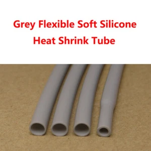 0.8mm~30mm Grey Flexible Soft Silicone Heat Shrink Tube 200°C HIGH TEMP Sleeve  - Picture 1 of 5