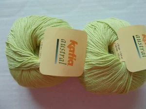 Katia Austral wool blend yarn, lime green, lot of 2 (153 yds ea) - Picture 1 of 2