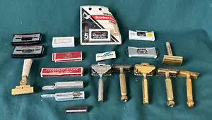 Vintage Men’s Gillette And Other Razors And Blades Lot Of 11 - Picture 1 of 24