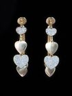 VINTAGE 3.06 Ct DIAMOND AND GOLD HEART HOOP EARRINGS MADE BY PIRANESI