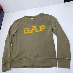 Gap Logo Sweatshirt Jumper Mens Size M Medium Khaki Army Green - Picture 1 of 9