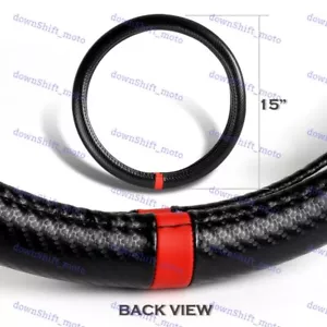 15" Diameter Car Steering Wheel Cover Carbon Synthetic Leather For All TRD New - Picture 1 of 6
