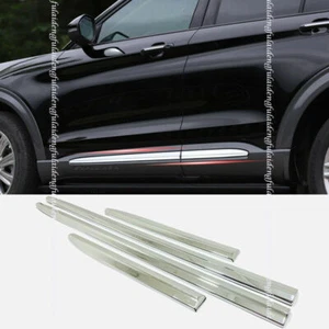 4P Triple Chrome Body Side Door Moulding Cover Trim For Ford Explorer 2020-2022 - Foto 1 di 6