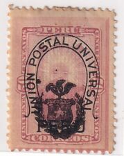 Peru Stamps - 1883 - 50c - scarce  Double Overprint - w/ grill - MNG