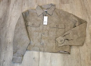 Wild Fable Faux Suede Jacket Womens Small Long Sleeve Designer Coat Button Up - Picture 1 of 5