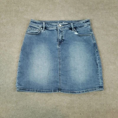 Tommy Bahama Falda Mujer Talla 31 Azul Denim Mini Corto Jean Informal Bolsillo Foto 1 de 4