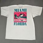 Miami Florida Srow Boat '98 Vtg Ncaa Neon Cigar Boat Racing Sport T Shirt Xl