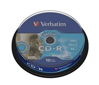 Verbatim 43441 LIGHTSCRIBE 700MB 52x 80 Mins Blank CD Spindle 10pk