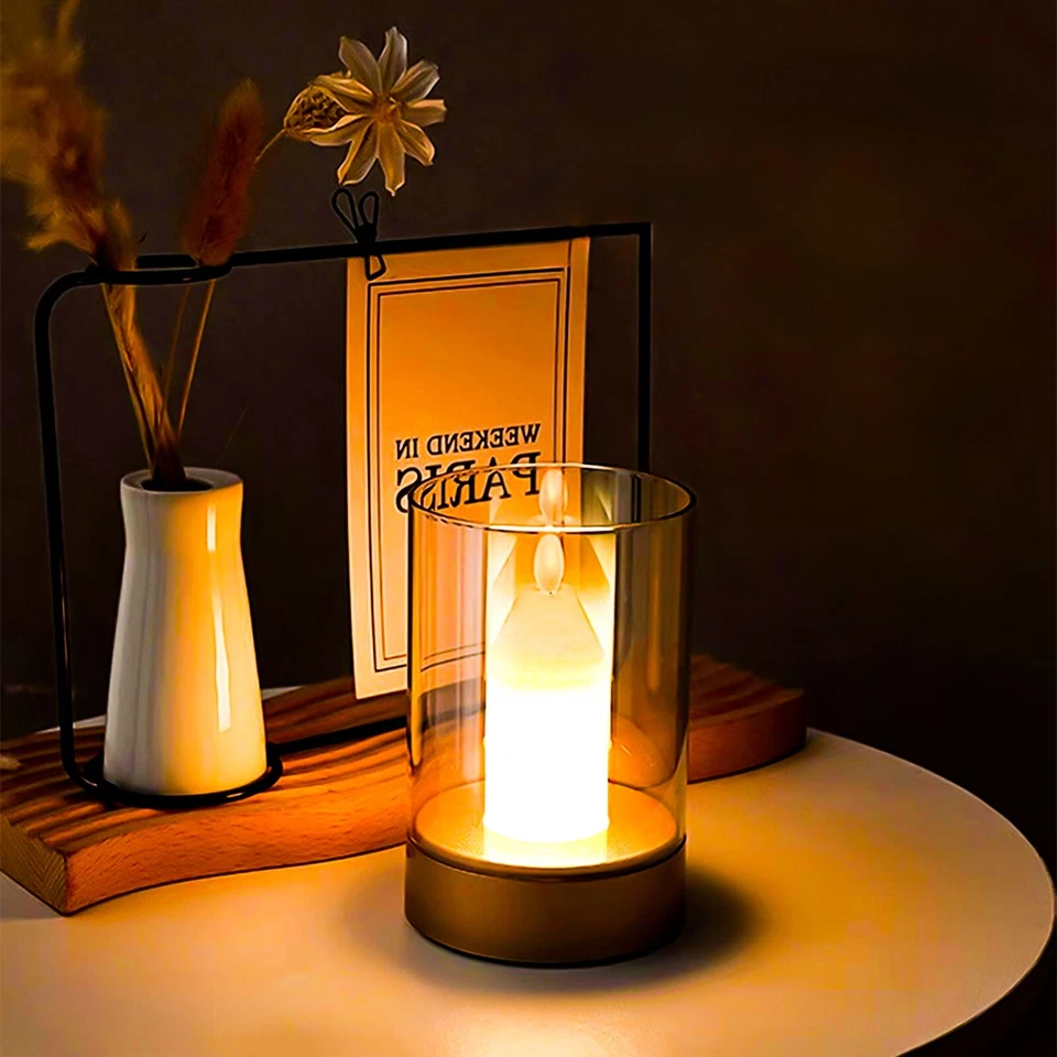 Touch control candle night light enhancing atmosphere light 5V USB rechargeable - image 1 of 4