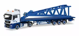 Herpa 307222 MAN TGX XLX flatbed semi-trail with headpiece for Liebherr 1:87 new - Picture 1 of 1