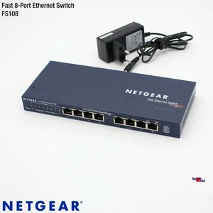 NETGEAR Fast Ethernet Commutateur FS108 8-PORT 10/100MBIT RJ45 Moyeu Adaptateur - Photo 1/3