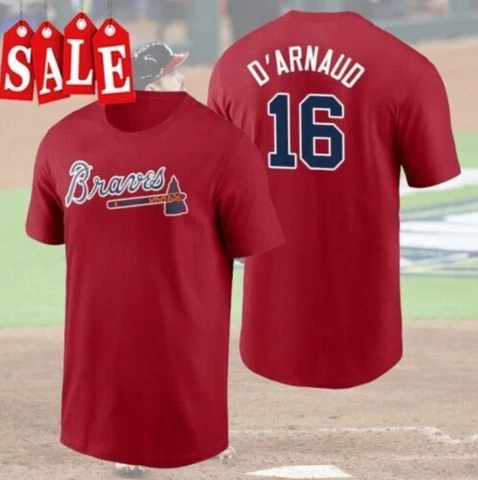 HOT Travis d'Arnaud #16 Atlanta Braves Player 2023 men women T-Shirt Cover