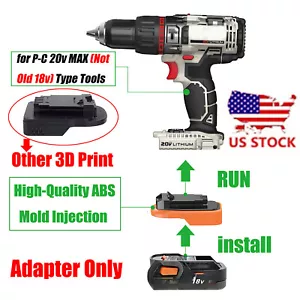 Adapter for Ridgid 18V Battery To Power for Porter Cable 20V MAX (Not 18V) Tools - Picture 1 of 9