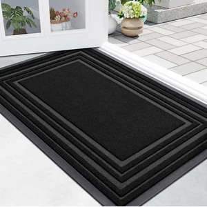 Front Door Mat Indoor Outdoor Entrance, Non-Slip Natural Rubber Doormats, Easy - Picture 1 of 12