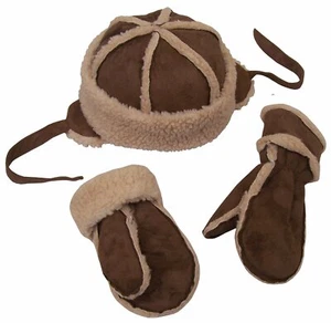 BONITAS GORRAS Niños Pequeños Niños Niñas Unisex Gamuza Micro Fibra Sombrero Mitón Invierno Conjunto - Imagen 1 de 1