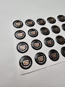 CADILLAC 2pcs - 14mm Key Fob Emblem Sticker Remote Badges FAST SHIPPING - Picture 1 of 3