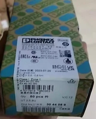 50PCS Phoenix Contact 3044089 straight through terminal block UT 2,5 BU  - Image 1 of 2