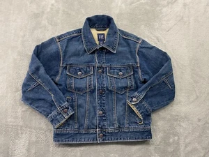 Gap Kids Jacket Kids Small 6-7 Blue Denim Outdoors Bikercore Preppy City Trucker - Picture 1 of 9