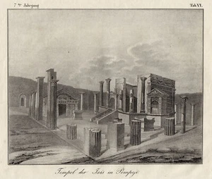 Pompeji Campania Original Lithografie Karlsruher Unterhaltungsblatt 1834 - Bild 1 von 1