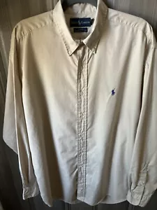 Ralph Lauren Blaire Shirt Adults Size Large Tan Long Sleeve Button-Down Casual - Picture 1 of 6