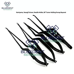 Kamiyama, Yasargil Scissor, Needle Holder, 90°Tumor Holding Forcep Bayonet Black - Picture 1 of 3
