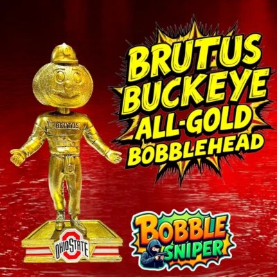 Bobblehead BRUTUS Buckeye Ohio State Buckeyes All-Gold exclusivo de la NCAA "Mascot" Foto 1 de 4