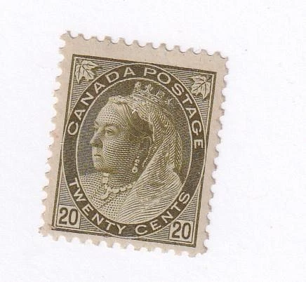 CANADA # 84 VF-MLH Q/VICTORIA 20cts NUMERAL ISSUE CAT VALUE $400 (JJJ7) - Image 1 of 1