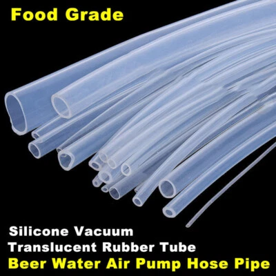 1M Hose Pipe Silicone Food Grade Rubber Tube Clear Translucent Beer Milk Water