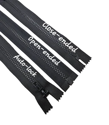 Chunky Zips No.5 Plastic Open & Close End - Colour Black - High Quality Zips - Image 1 of 4