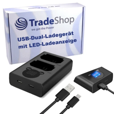 TRADE-SHOP Dual Schnell-Ladegerät USB-C für Sony NP-FZ100 A7 III A7M3 Alpha 7 III A7 R III