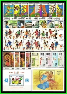 ZAIRE 1979/1987 - SÉRIES COMPLETAS 36 SELOS + 2 BLOCOS - MNH - Imagen 1 de 8